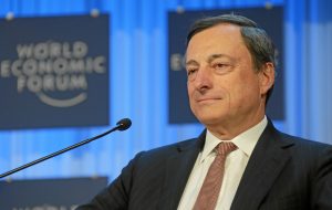 DAVOS/SWITZERLAND, 25JAN13 - Mario Draghi, President, European Central Bank, Frankfurt is captured during the special address session at the Annual Meeting 2013 of the World Economic Forum in Davos, Switzerland, January 25, 2013. Copyright by World Economic Forum swiss-image.ch/Photo Remy Steinegger